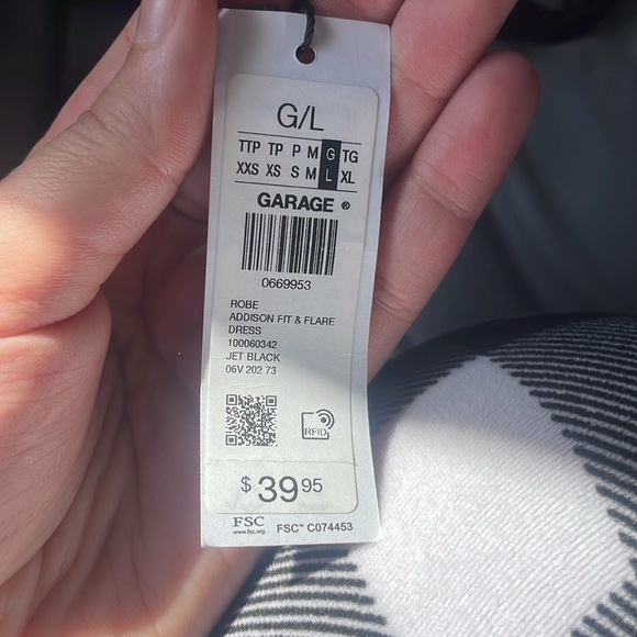 Garage black mini dress, open back, never worn, tags still on. Size: Large - Picture 4 of 4